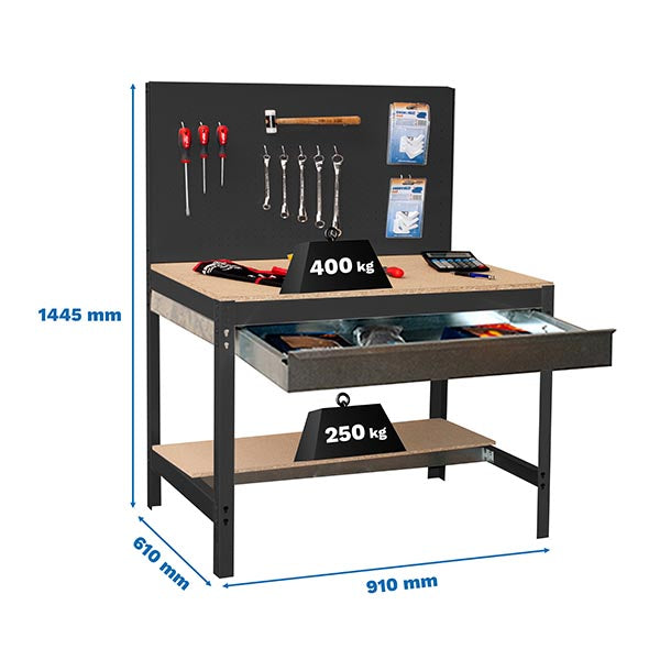 Banco de trabajo Simonwork BT2 Box 900 Antracita/Madera - (1445x910x610)