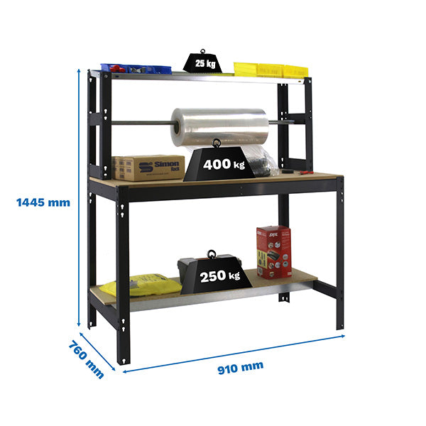 Workbench Simonwork BT4 900 Anthracite/Wood - (1445x910x760)