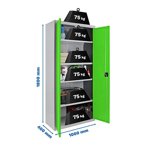 Locker Simonlocker Prof.Dism.Multi. 180x100x40 2/4 Gr/Ve - (1800x1000x400)