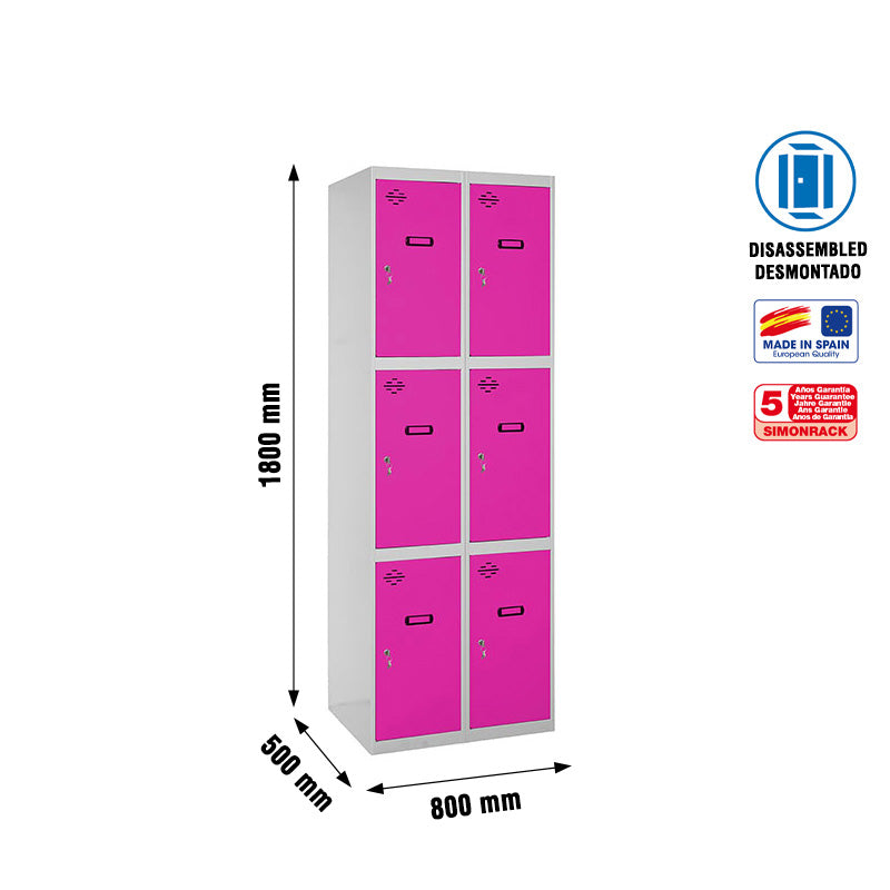 Armário Simonlocker Desmontado 3 Portas 2/6 400 (800) Gr/Rs - (1800x800x500)