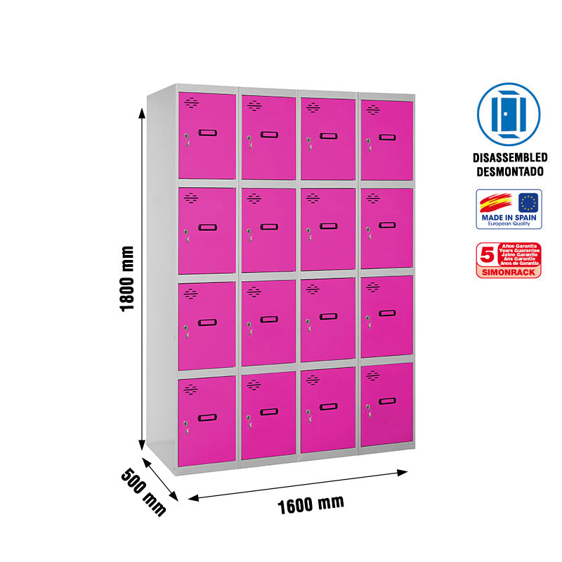 Locker Simonlocker Unassembled 4 Doors 4/16 400 (1600) Gr/Rs - (1800x1600x500)