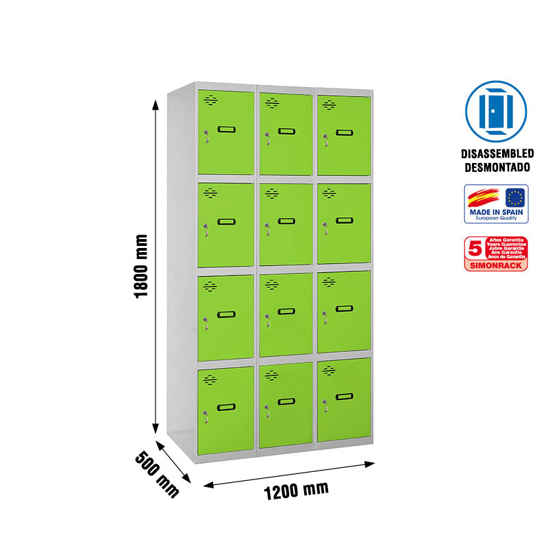 Locker Simonlocker Unassembled 4 Doors 3/12 400 (1200) Gr/Ve - (1800x1200x500)