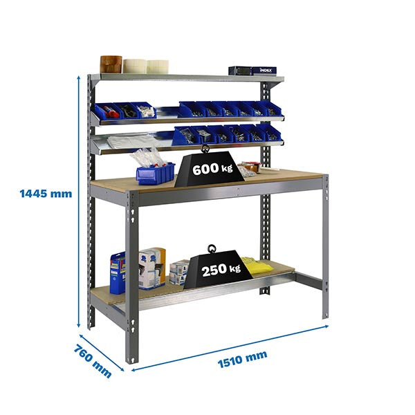 Workbench Simonwork BT1 1500 Grey/Wood - (1445x1510x760)