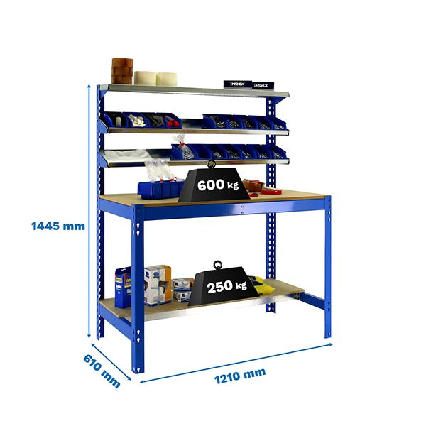 Workbench Simonwork BT1 1200 Blue/Wood - (1445x1210x610)