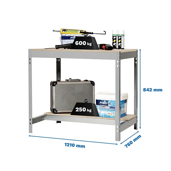 Workbench Simonwork BT0 1200x750 Grey/Wood - (842x1210x760)