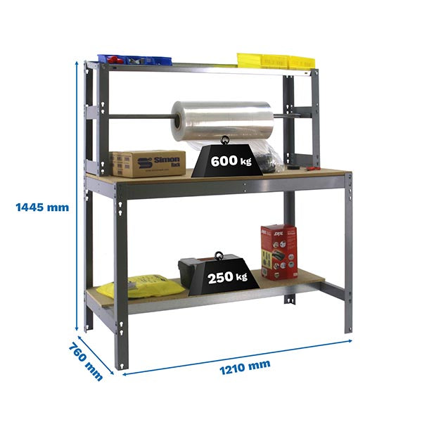 Workbench Simonwork BT4 1200 Grey/Wood - (1445x1210x760)
