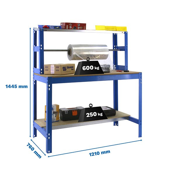 Banco de trabajo Simonwork BT4 1200 Azul/Madera - (1445x1210x760)