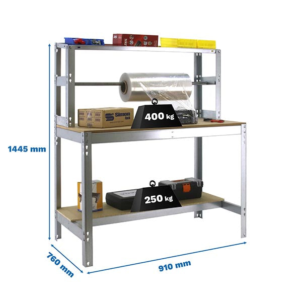 Workbench Simonwork BT4 900 Galv/Wood - (1445x910x760)