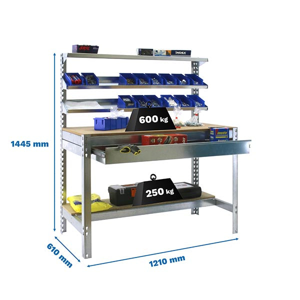 Workbench Simonwork BT1 Box 1200 Galv/Wood - (1445x1210x610)
