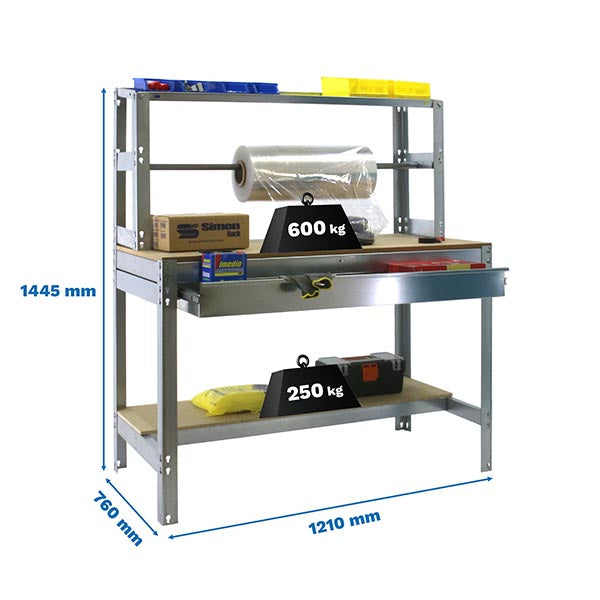 Bancada Simonwork BT4 Box 1200 Galv/Madeira - (1445x1210x760)