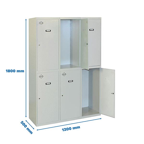 Taquilla Simonlocker Prof.Mon.Tandem 3/6 400 (1200) Gris - (1800x1200x500)