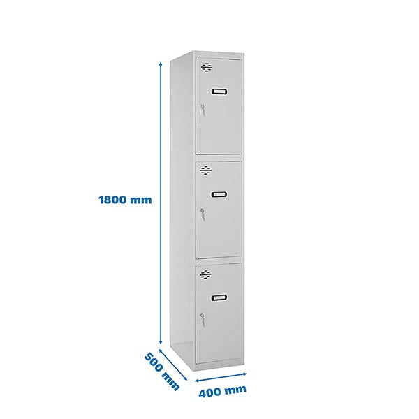 Locker Simonlocker Prof.Mon.3 Door 1/3 400 Gris - (1800x400x500)