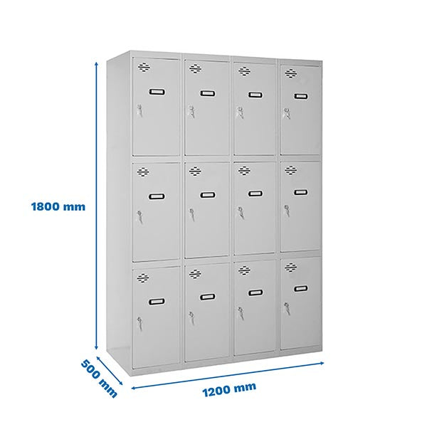 Taquilla Simonlocker Prof.Mon.3 Puertas 4/12 300 (1200) Gris - (1800x1200x500)