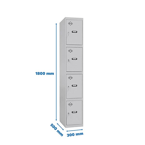 Locker Simonlocker Prof.Mon.4 Door 1/4 300 Gris - (1800x300x500)