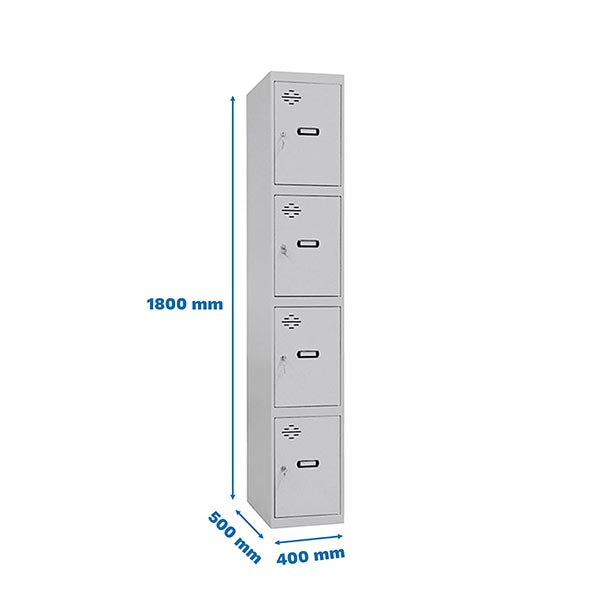 Locker Simonlocker Prof.Mon.4 Door 1/4 400 Gris - (1800x400x500)