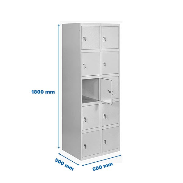 Armário Simonlocker Prof.Mon.5 Portas 2/10 300 (600) Gris - (1800x600x500)
