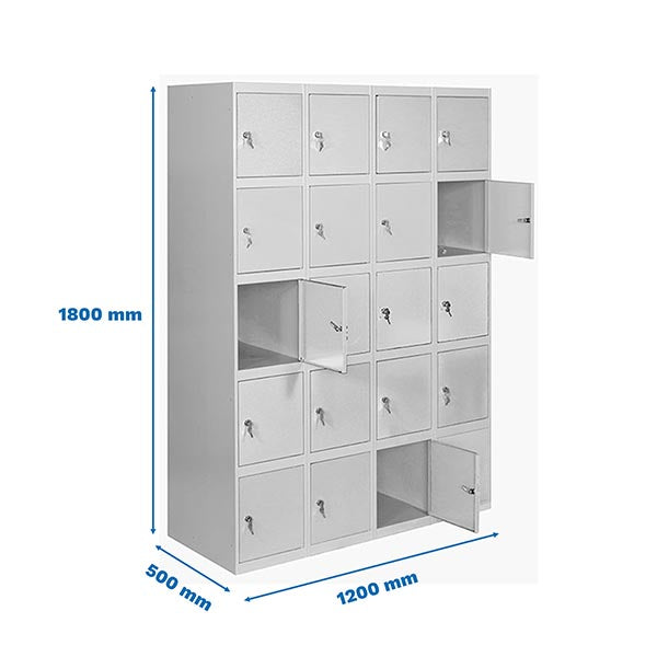 Locker Simonlocker Prof.Mon.5 Door 4/20 300 (1200) Gris - (1800x1200x500)