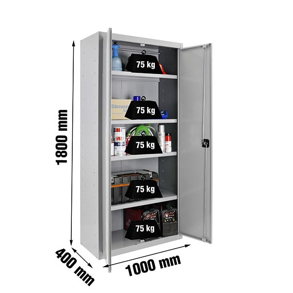 Armário Simonlocker Prof.Mon.Multi. 180x100x40 2/4 Gris - (1800x1000x400)