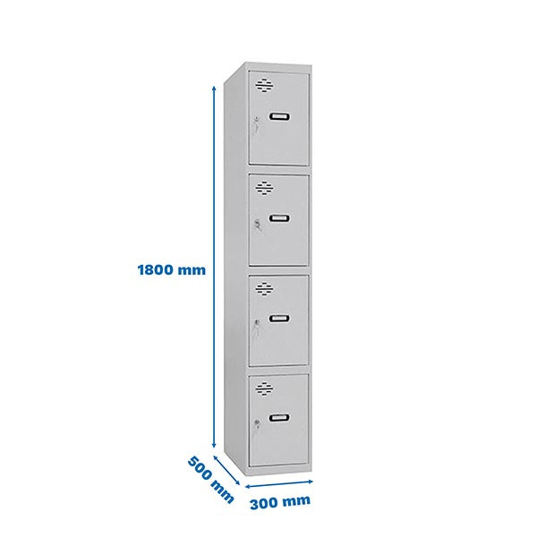 Locker Simonlocker Prof.Dism.4 Door 1/4 300 In Gris - (1800x300x500)
