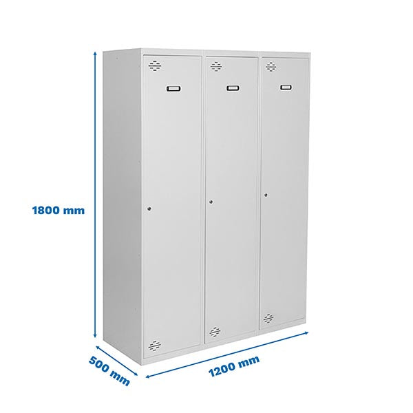 Taquilla Simonlocker Prof.Mon.Single-Div 3/3 400 (1200)Gris - (1800x1200x500)