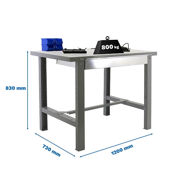 Workbench Simonwork BT6 Metal 1box 1200x735 Gray - (830x1200x730)