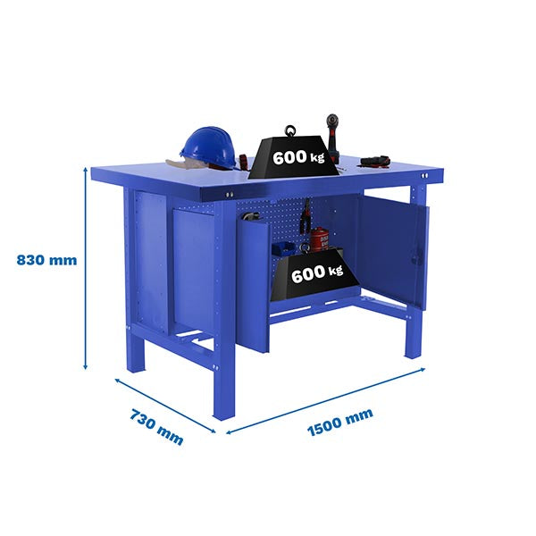 Workbench Simonwork BT6L Metal Cabinet 1500 Blue - (830x1500x730)