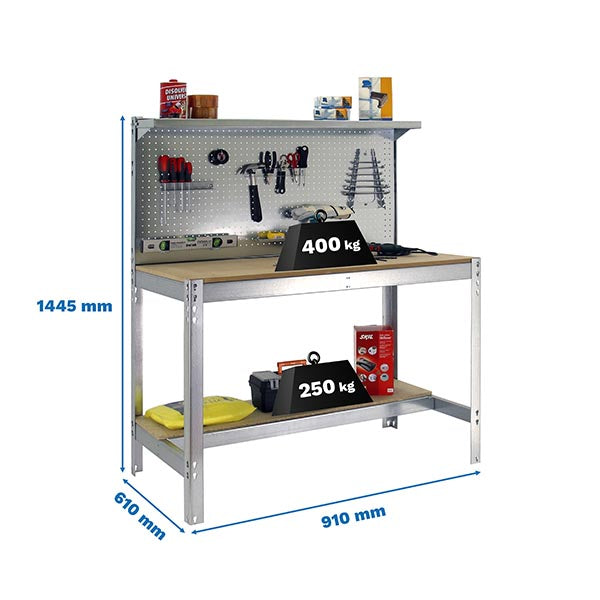 Workbench Simonwork BT3 900 Galv/Wood - (1445x910x610)