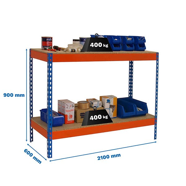 Banco de trabajo Simonwork Basic 2 902160-2 Azul/Naranja/Madera - (900x2100x600)