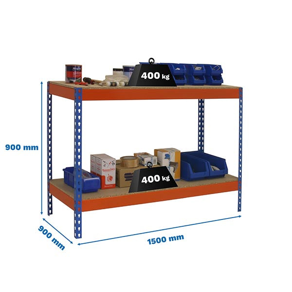 Workbench Simonwork Basic 2 901590-2 Blue/Orange/Wood - (900x1500x900)