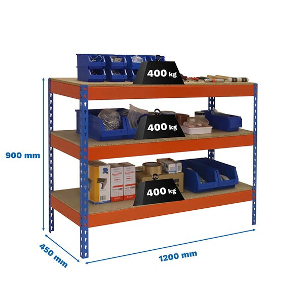 Banco de trabajo Simonwork Basic 3 901245-3 Azul/Naranja/Madera - (900x1200x450)