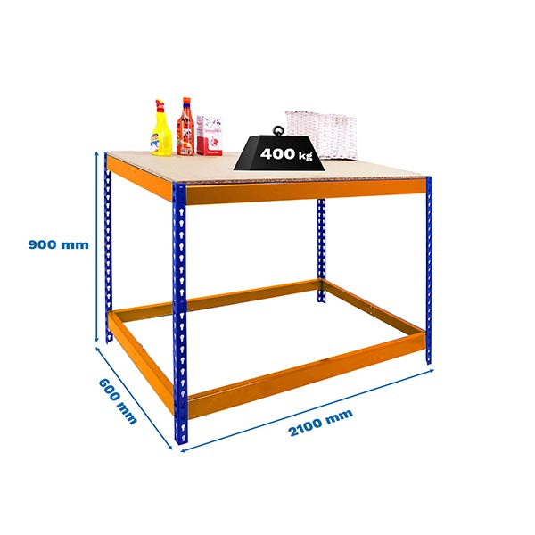 Workbench Simonwork Basic 1 902160-1 Blue/Orange/Wood - (900x2100x600)