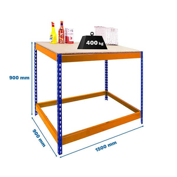 Workbench Simonwork Basic 1 901590-1 Blue/Orange/Wood - (900x1500x900)