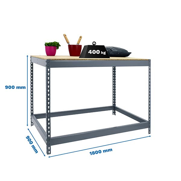 Workbench Simonwork Basic 1 901890-1 Grey/Wood - (900x1800x900)