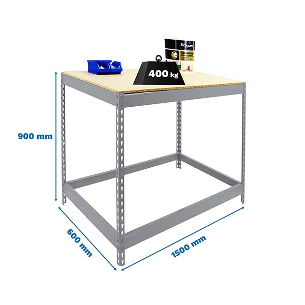 Workbench Simonwork Basic 1 901560-1 Galvanized/Wood - (900x1500x600)
