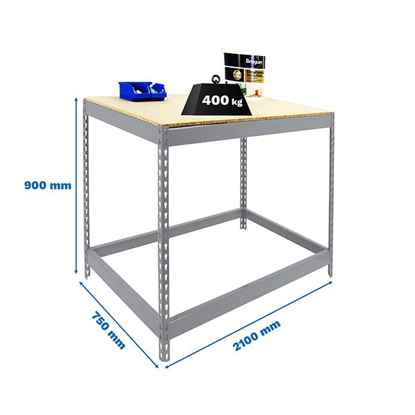 Workbench Simonwork Basic 1 902175-1 Galvanized/Wood - (900x2100x750)