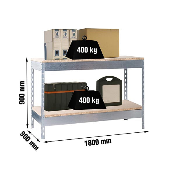 Bancada Simonwork Basic 2 901890-2 Galvanizada/Madeira - (900x1800x900)