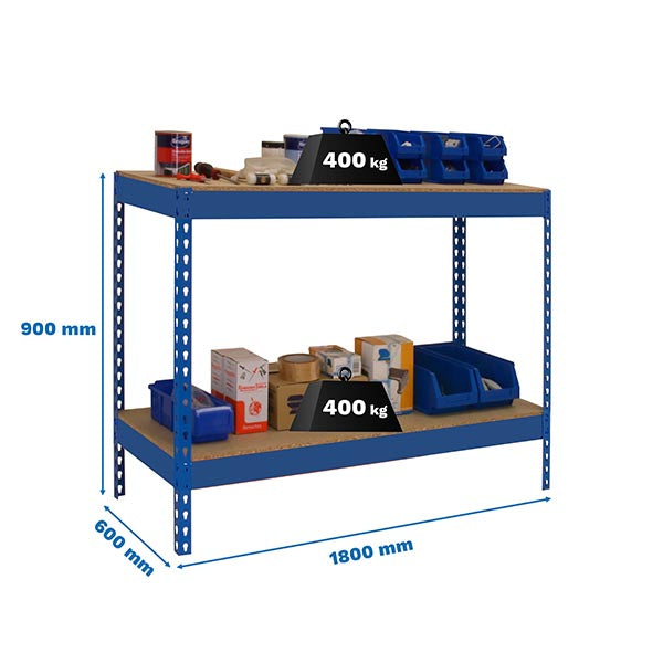 Workbench Simonwork Basic 2 901860-2 Blue/Wood - (900x1800x600)