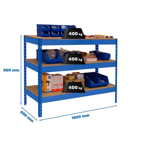 Workbench Simonwork Basic 3 901860-3 Blue/Wood - (900x1800x600)