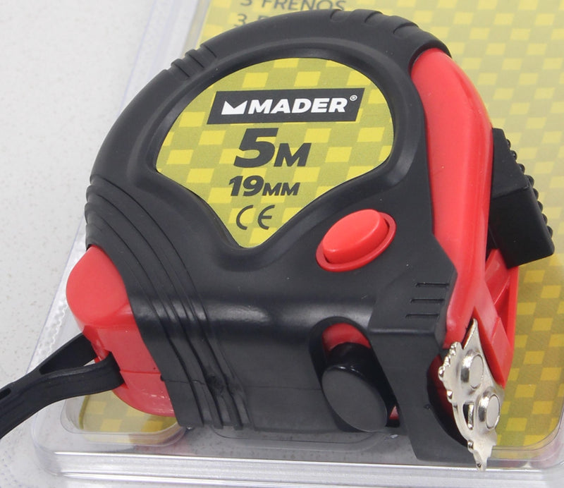 Cinta métrica, 5 mx19 mm, 3 frenos - MADER®