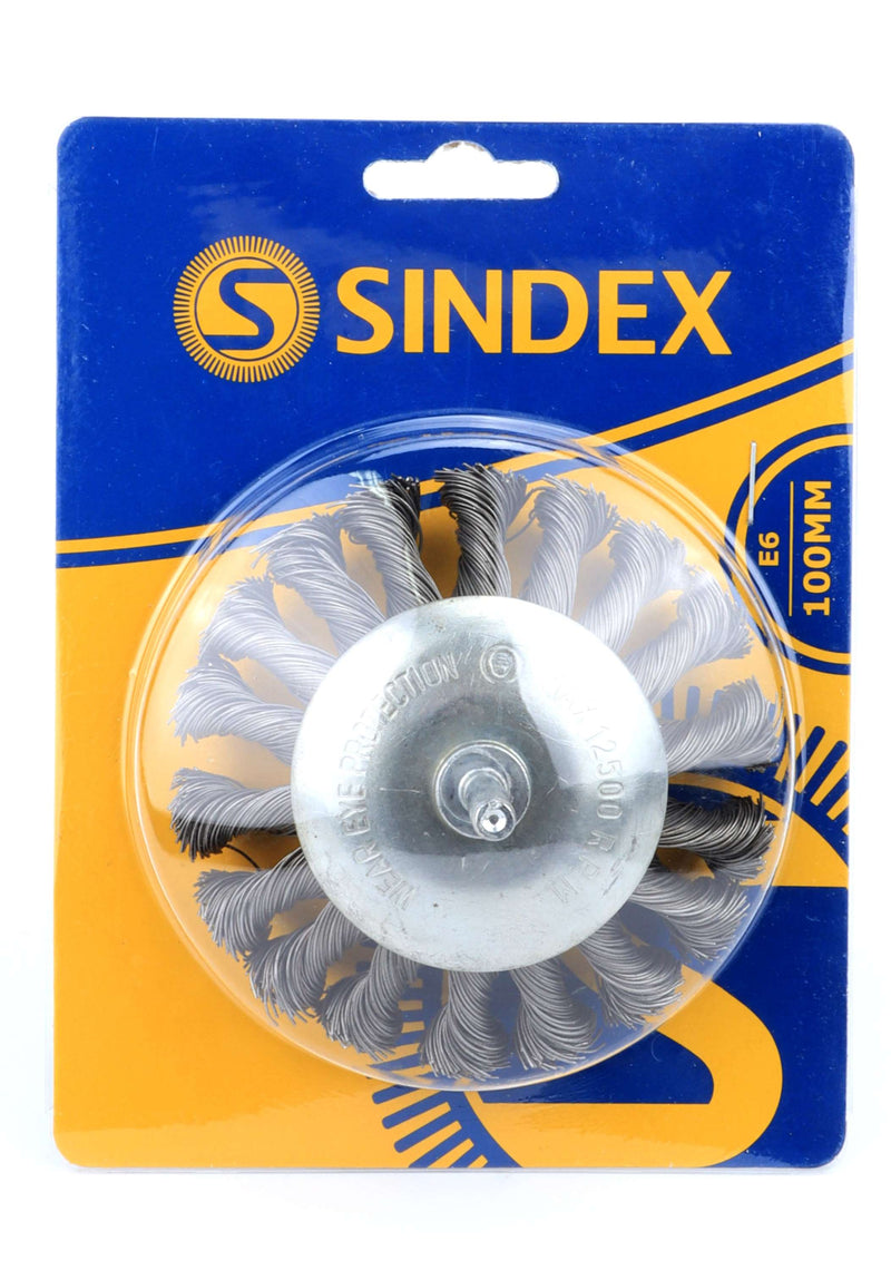 Brush, Disk type, Ø 100mm, Spike, Twist Knot Steel - SINDEX®