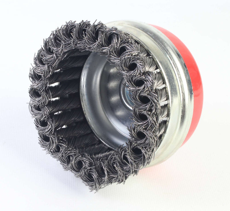 Cepillo, tipo copa, Ø 100 mm, M14, nudo de acero, anilla - SINDEX®