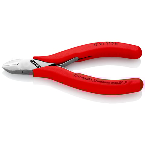Knipex (77 21 115 N) Alicate de corte diagonal para electrónica con junta de caja.