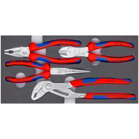 Knipex (00 20 01 V17) Juego de alicates en bandeja de espuma, 4 piezas