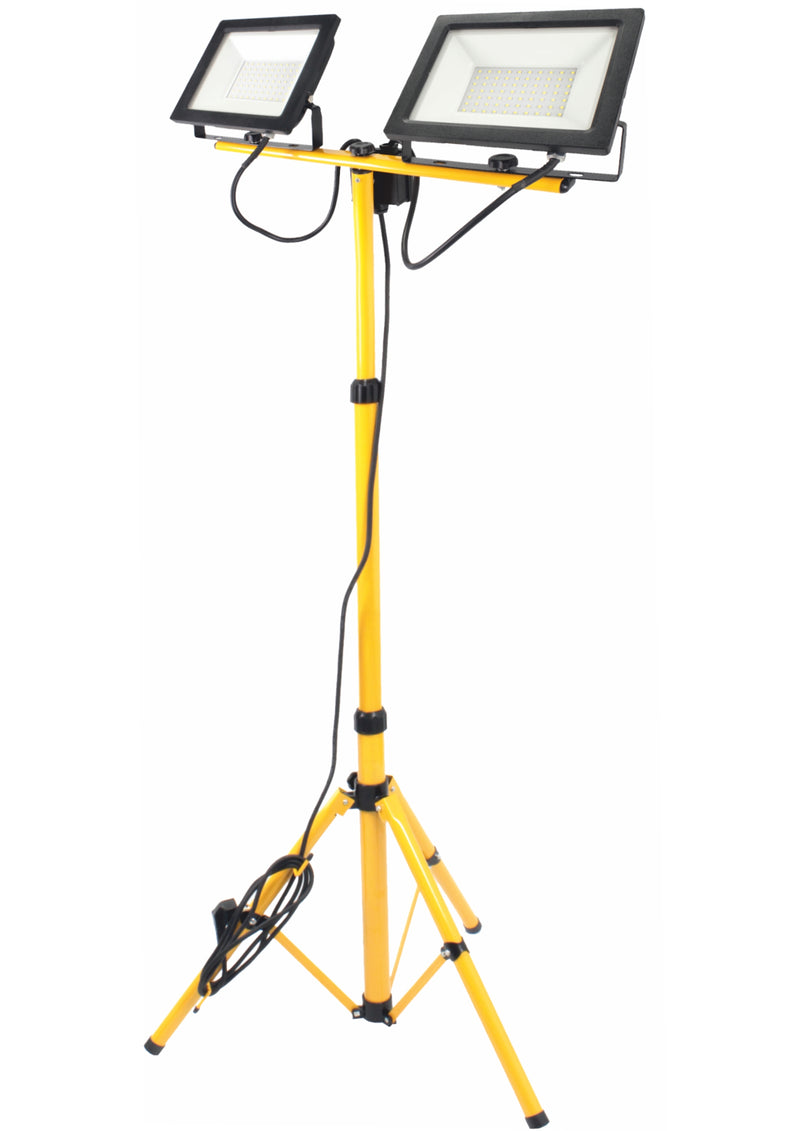 Foco LED Duplo com Tripé, 50Wx2, 4250Lmx2