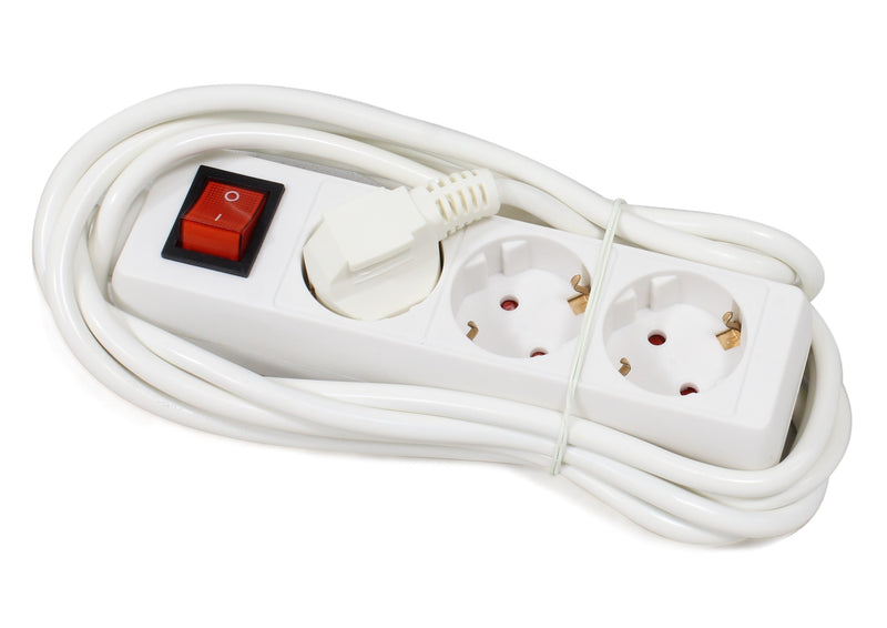 Extensão Elétrica com Interruptor, 3 Tomadas, 3m, 3G x 1.0mm²