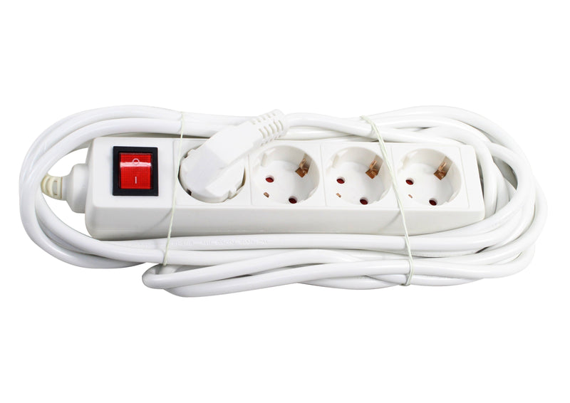 Extensão Elétrica com Interruptor, 4 Tomadas, 5m, 3G x 1.5mm²
