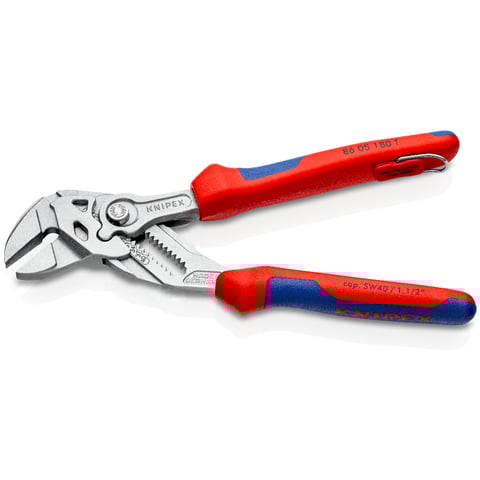 Alicate e chave Knipex (86 05 180 T) numa única ferramenta.