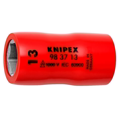 Knipex (98 37 13) Vaso hexagonal para tornillos hexagonales con cuadrado interior de 3/8".