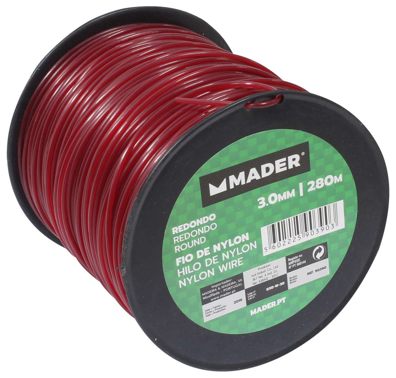 Alambre de nailon redondo de 3 mm y 280 m - MADER®