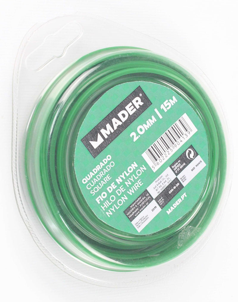 Alambre de nailon cuadrado de 2 mm y 15 m - MADER®